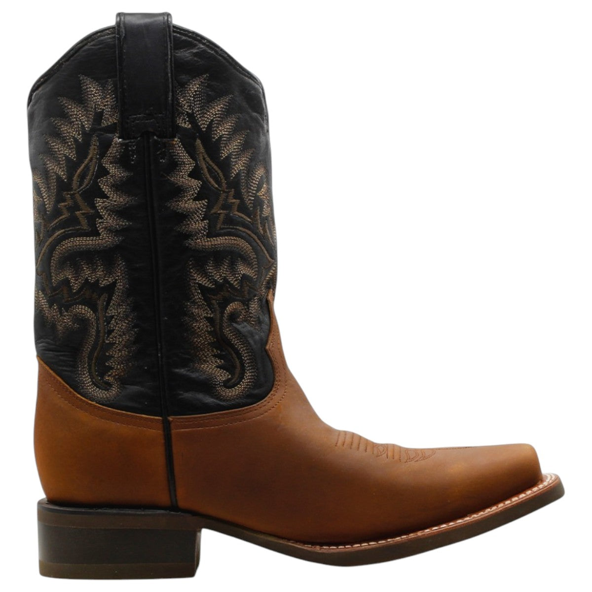 Foto 2 | Botas Western Exterior Piel Color Café Para Hombre De Rbcollection