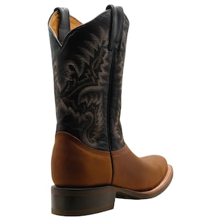 Foto 3 | Botas Western Exterior Piel Color Café Para Hombre De Rbcollection