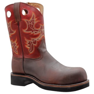 Foto 1 | Botas Western Exterior Piel Color Café Para Hombre De Rbcollection