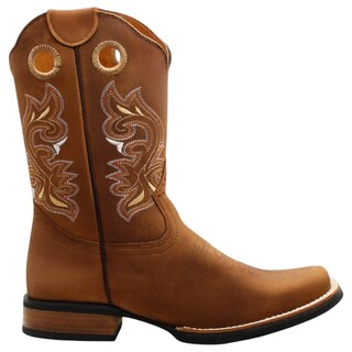 Foto 2 | Botas Western Exterior Piel Color Café Para Hombre De Rbcollection