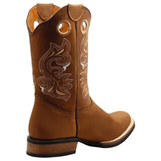 Foto 3 | Botas Western Exterior Piel Color Café Para Hombre De Rbcollection