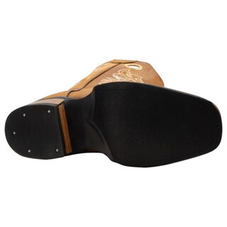 Foto 4 | Botas Western Exterior Piel Color Café Para Hombre De Rbcollection