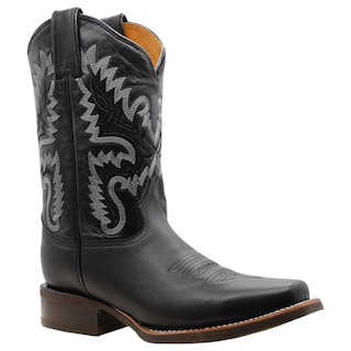Foto 1 | Botas Western Exterior Piel Color Negro Para Hombre De Rbcollection