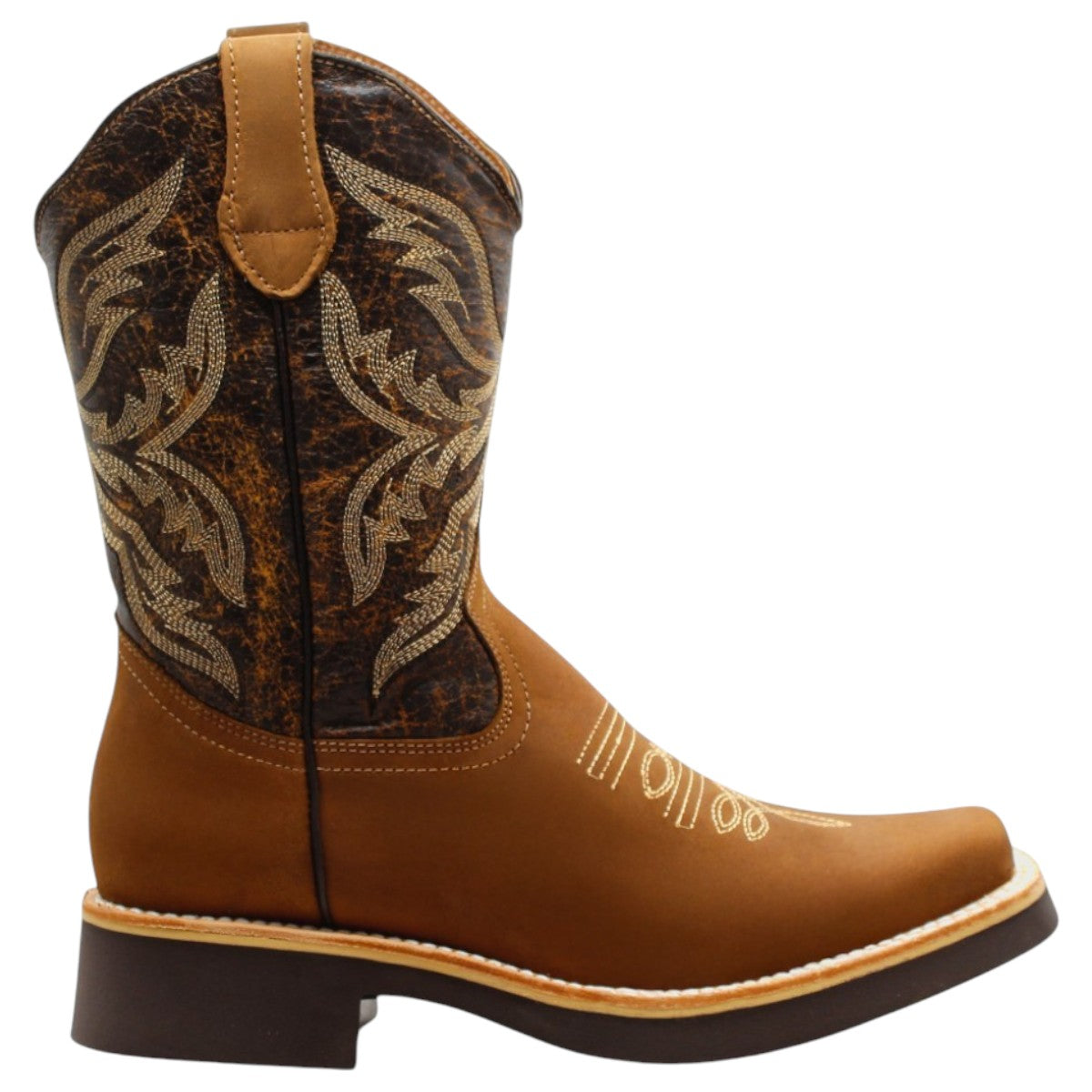 Foto 2 | Botas Western Exterior Piel Color Café Para Hombre De Rbcollection