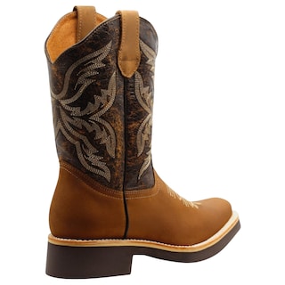 Foto 3 | Botas Western Exterior Piel Color Café Para Hombre De Rbcollection