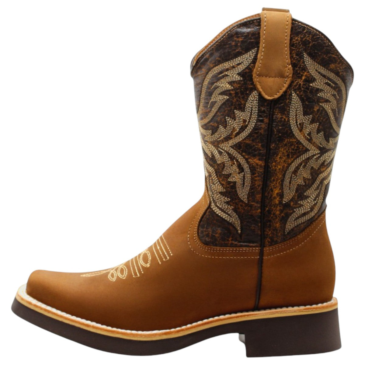 Foto 4 | Botas Western Exterior Piel Color Café Para Hombre De Rbcollection