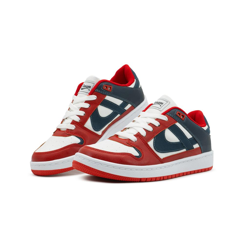 Tenis Panam Para Caballero Choclo Color Blanco Rojo 22-29 Blanco