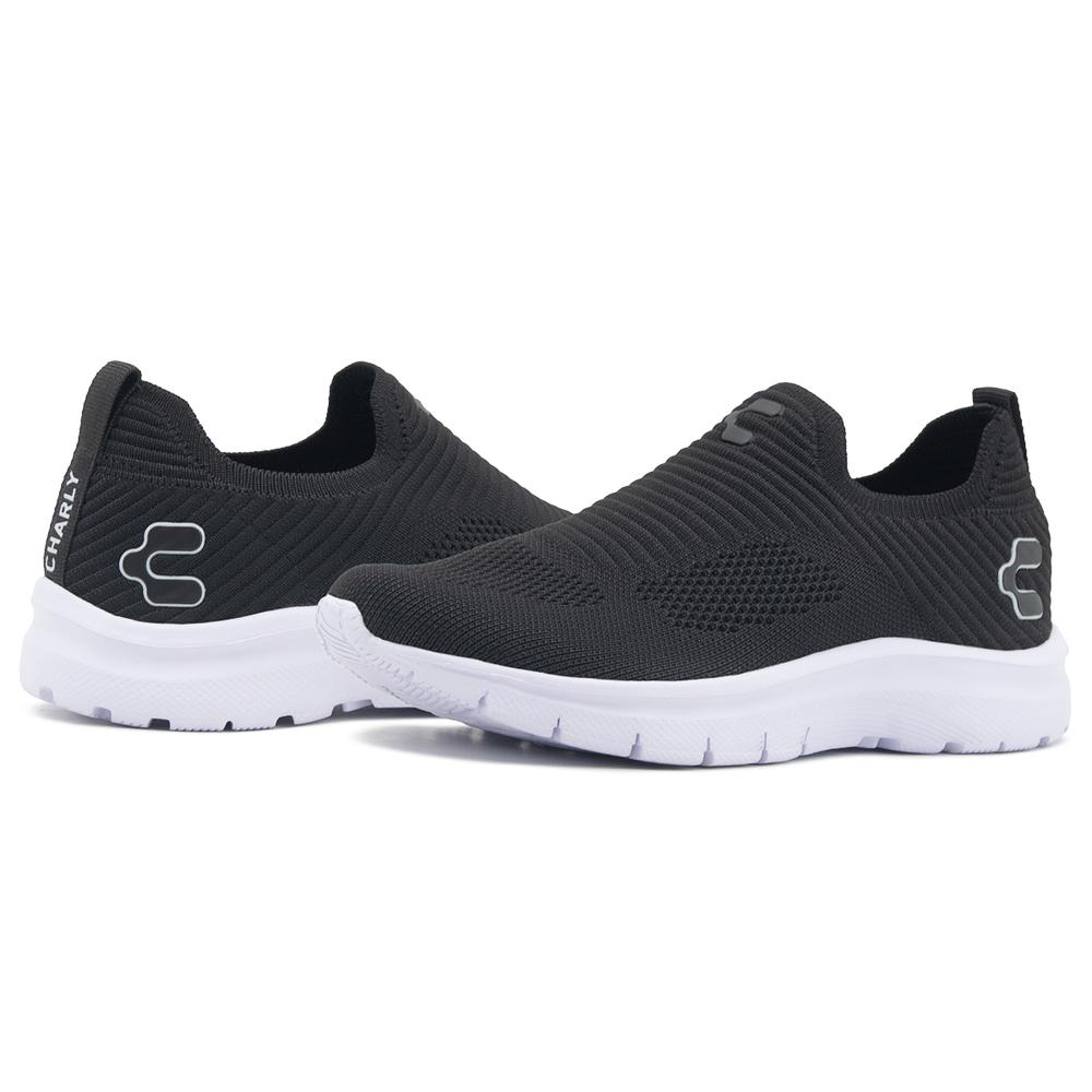Foto 3 pulgar | Tenis Charly Caballero Walking Relax Textil Ligeros 22-29 Negro