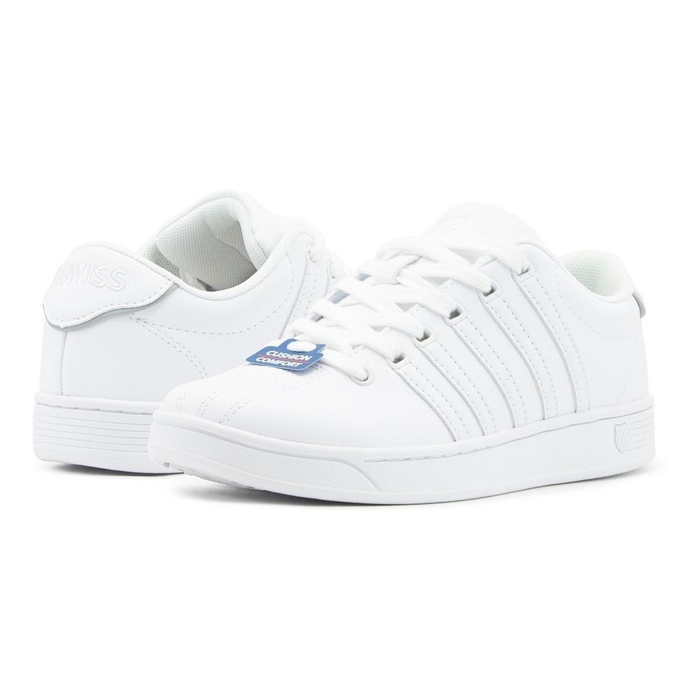 Foto 2 pulgar | Tenis Unisex Piel Juvenil K Swiss Blanco Cushion Confort Blanco