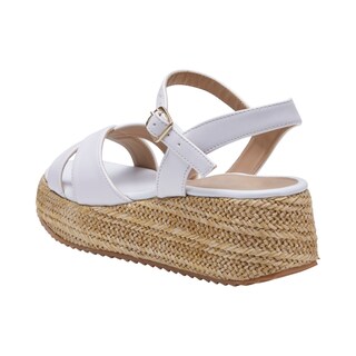 Foto 3 | Tacones Calzado Watanabe Color Blanco Suela Yute