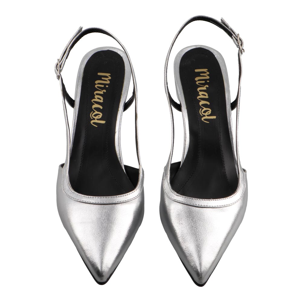 Foto 6 | Zapatilla De Vestir Miracol By Mama Lola 3121 Plata Tacon Bajo Dama Casual Talla 23 A 26 E