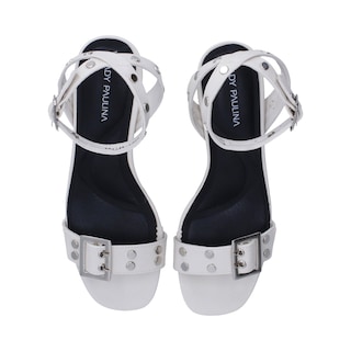 Foto 4 | Sandalias Casuales Berlin Blanca Estoperoles para Dama