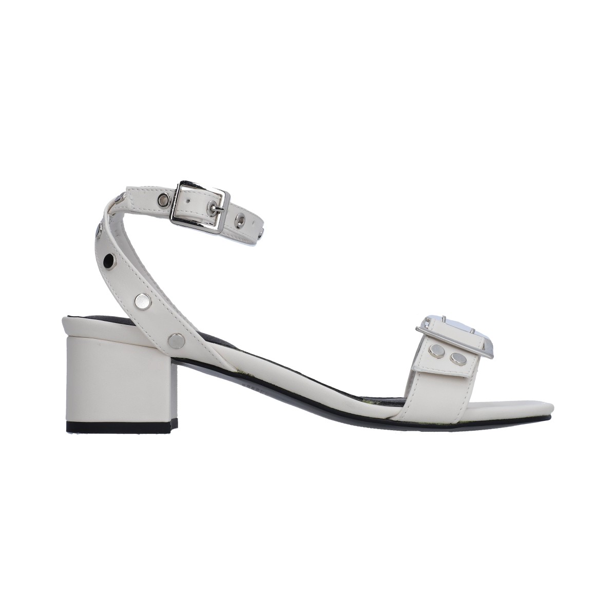 Foto 6 pulgar | Sandalias Casuales Berlin Blanca Estoperoles para Dama