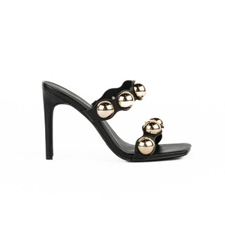 Foto 1 | Sandalia Mule Tacón 10cm Para Mujer Walki Aitana Negro