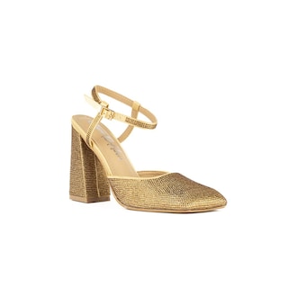 Foto 2 | Zapatilla Fiesta Tacón 12cm Elegante Para Mujer Walki Emelia Dorado