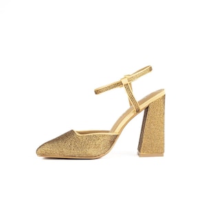 Foto 3 | Zapatilla Fiesta Tacón 12cm Elegante Para Mujer Walki Emelia Dorado