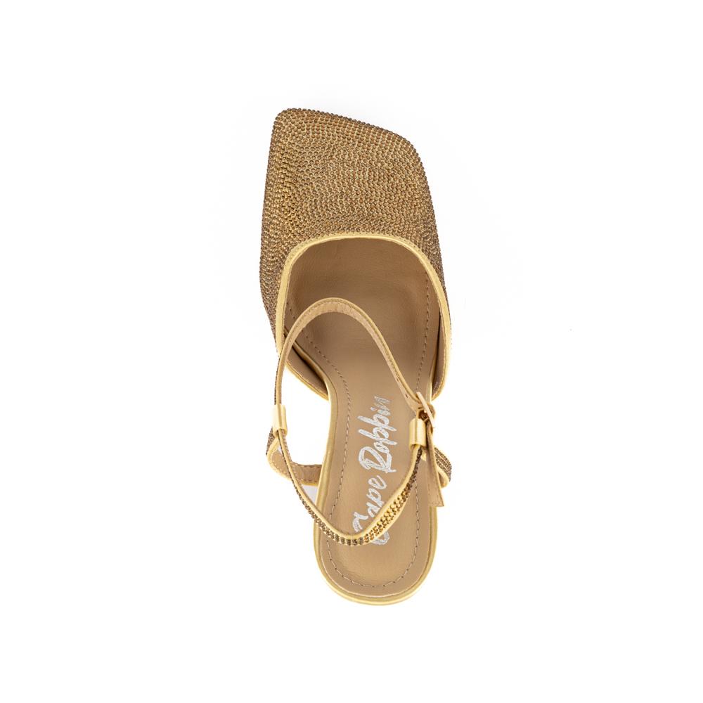 Foto 4 | Zapatilla Fiesta Tacón 12cm Elegante Para Mujer Walki Emelia Dorado