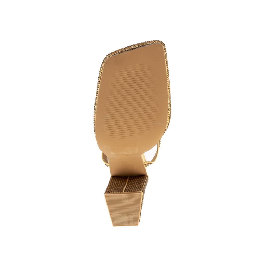 Foto 6 pulgar | Zapatilla Fiesta Tacón 12cm Elegante Para Mujer Walki Emelia Dorado