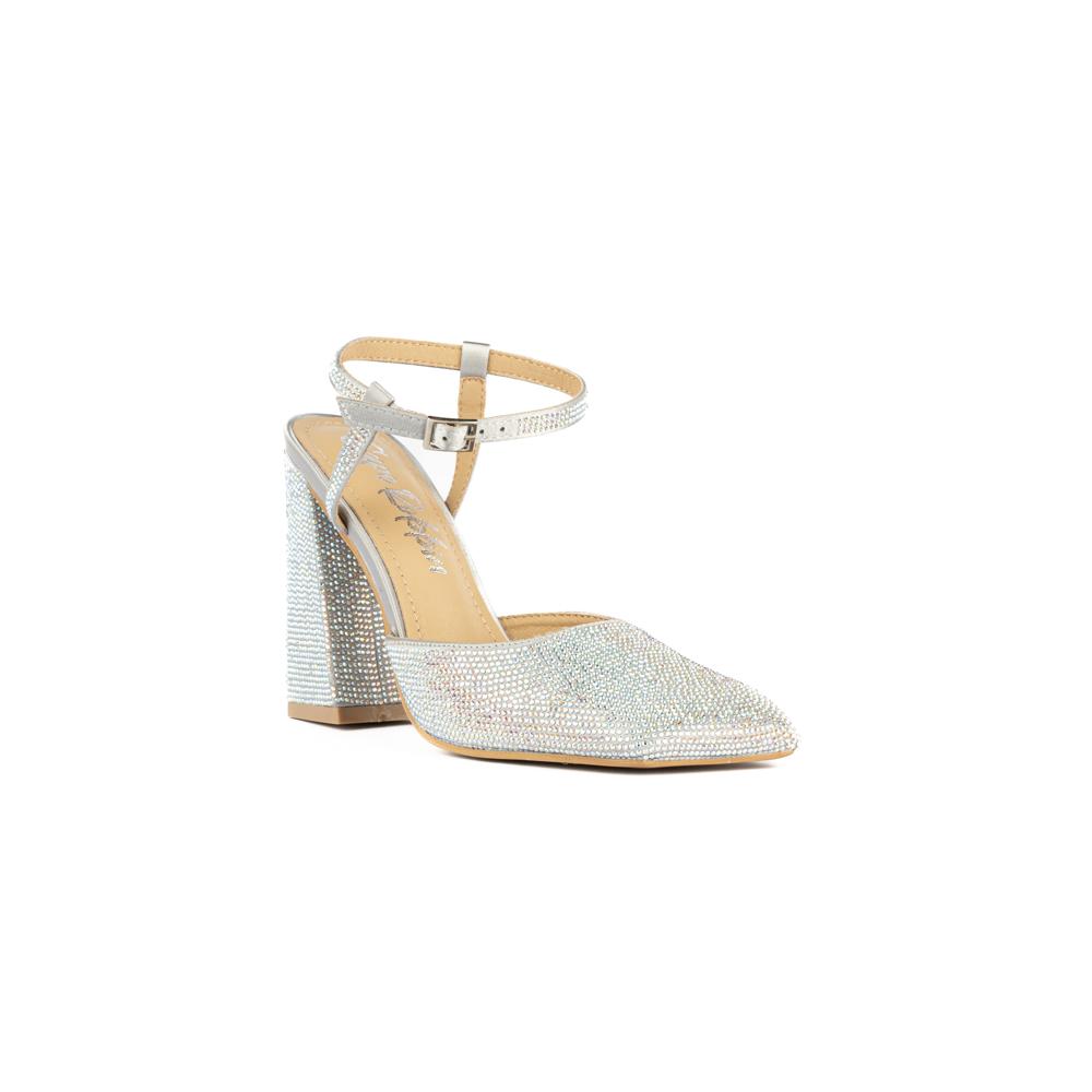 Foto 3 pulgar | Zapatilla Fiesta Tacón 12cm Elegante Para Mujer Walki Emelia Plateado