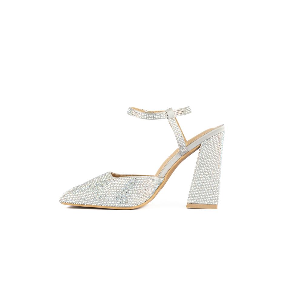Foto 4 pulgar | Zapatilla Fiesta Tacón 12cm Elegante Para Mujer Walki Emelia Plateado