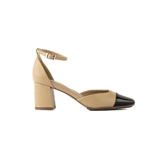 Foto 1 | Zapatilla Tacón Punta Casual 6.5cm Para Mujer Walki Nicole Beige