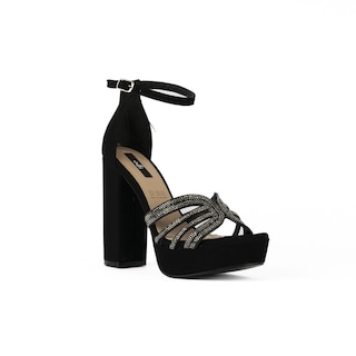 Foto 2 | Tacon Brillo Plataforma Fiesta 13cm Para Mujer Walki Erica Negro