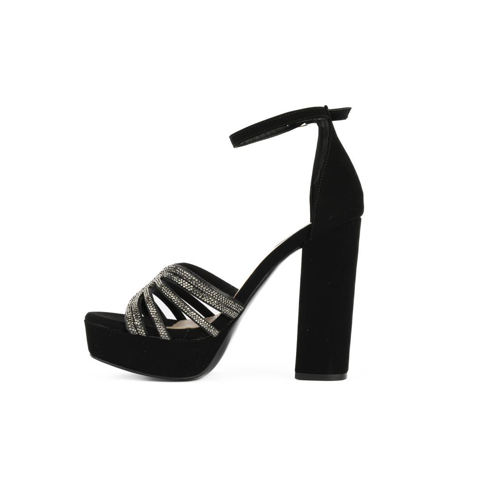 Foto 4 pulgar | Tacon Brillo Plataforma Fiesta 13cm Para Mujer Walki Erica Negro
