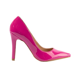 Foto 1 | Zapatilla Tacón Puntal Charol 8cm Para Mujer Walki Mónica Fucsia Oscuro