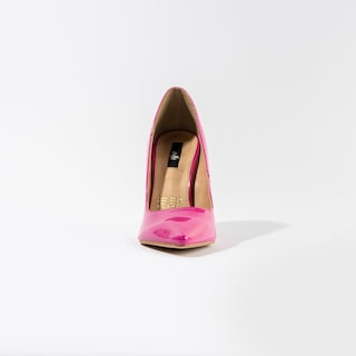Foto 4 | Zapatilla Tacón Puntal Charol 8cm Para Mujer Walki Mónica Fucsia Oscuro