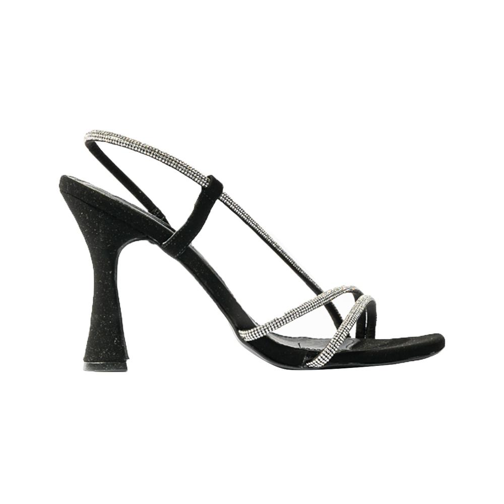 Foto 2 pulgar | Tacon Con Brillo Elegante 10cm Para Mujer Walki Barbara Negro