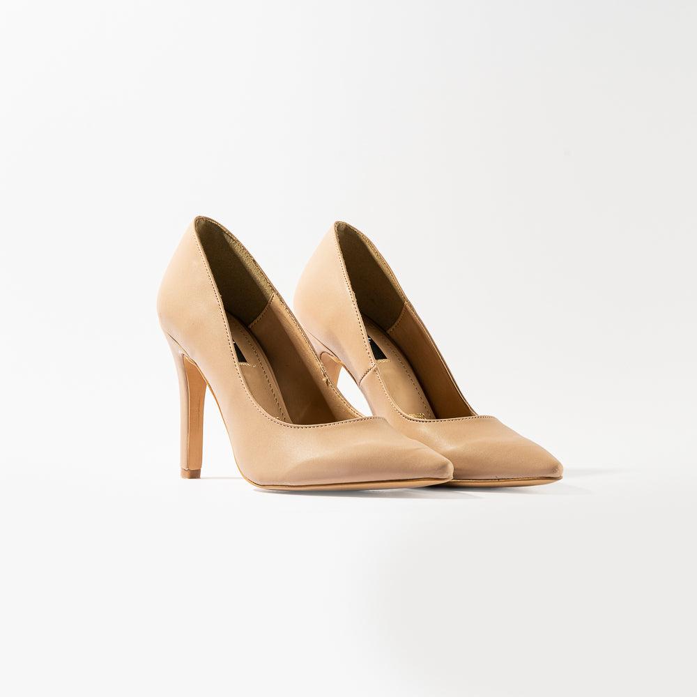 Foto 3 pulgar | Zapatilla Tacón Puntal Casual 8cm Para Mujer Walki Mónica Beige