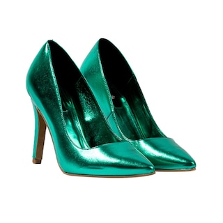 Foto 2 | Zapatilla Tacón Puntal Metálico 8cm Para Mujer Walki Mónica Verde