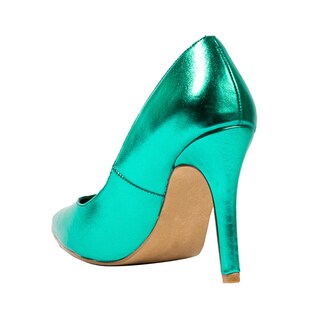 Foto 3 | Zapatilla Tacón Puntal Metálico 8cm Para Mujer Walki Mónica Verde