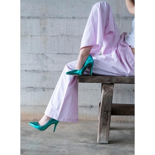 Foto 6 | Zapatilla Tacón Puntal Metálico 8cm Para Mujer Walki Mónica Verde