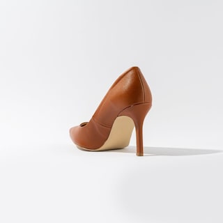 Foto 4 | Zapatilla Tacón Puntal Casual 8cm Para Mujer Walki Mónica Cafe