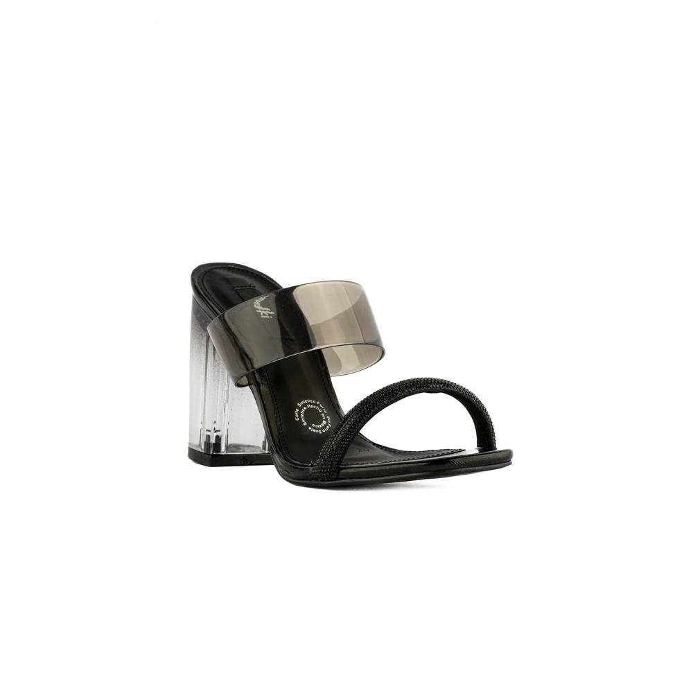 Foto 3 pulgar | Tacón Transparente Cristal 8cm Para Mujer Walki Samantha Negro