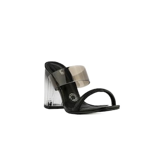 Foto 2 | Tacón Transparente Cristal 8cm Para Mujer Walki Samantha Negro