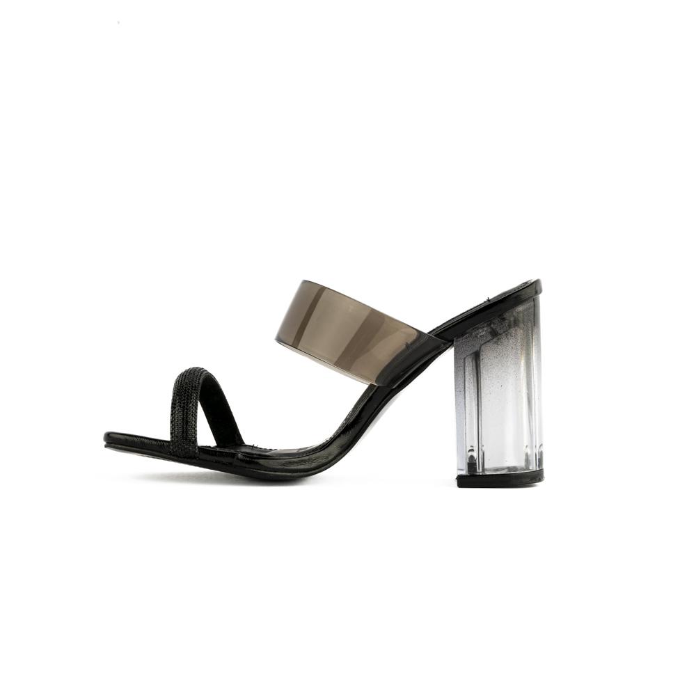 Foto 4 pulgar | Tacón Transparente Cristal 8cm Para Mujer Walki Samantha Negro
