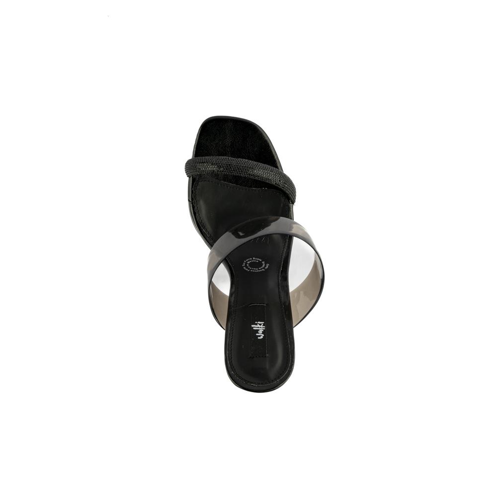 Foto 5 pulgar | Tacón Transparente Cristal 8cm Para Mujer Walki Samantha Negro