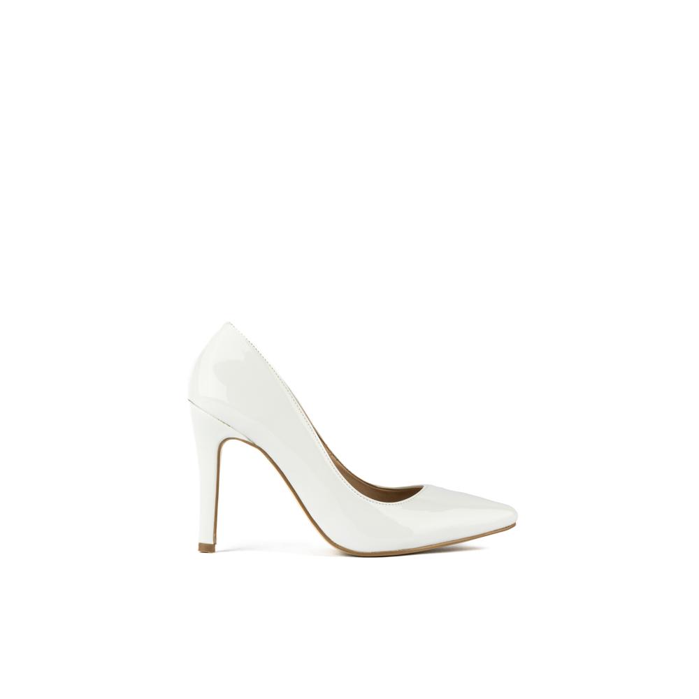 Foto 2 pulgar | Zapatilla Tacón Puntal Charol 8cm Para Mujer Walki Mónica Blanco