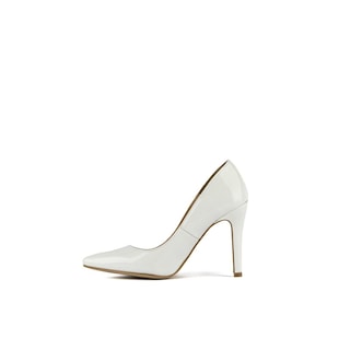 Foto 4 | Zapatilla Tacón Puntal Charol 8cm Para Mujer Walki Mónica Blanco