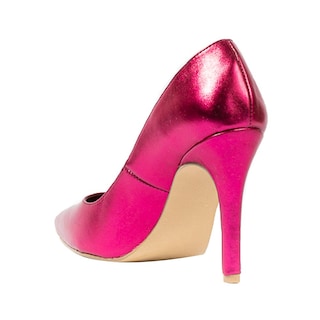 Foto 3 | Zapatilla Tacón Puntal Metálico 8cm Para Mujer Walki Mónica Fucsia Oscuro