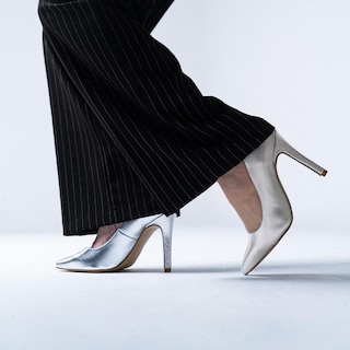 Foto 5 | Zapatilla Tacón Puntal Metálico 8cm Para Mujer Walki Mónica Plateado