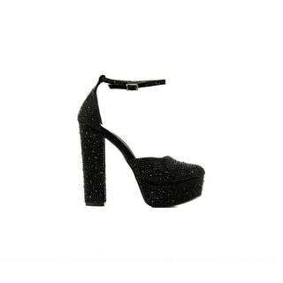 Foto 1 | Tacón Plataforma Brillo Fiesta 14cm Para Mujer Walki Bibiana Negro