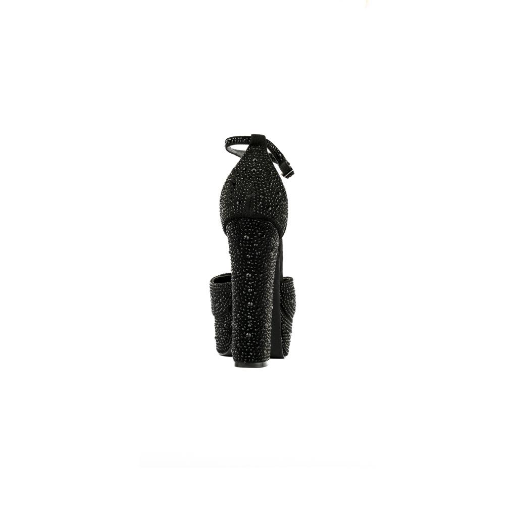 Foto 7 pulgar | Tacón Plataforma Brillo Fiesta 14cm Para Mujer Walki Bibiana Negro