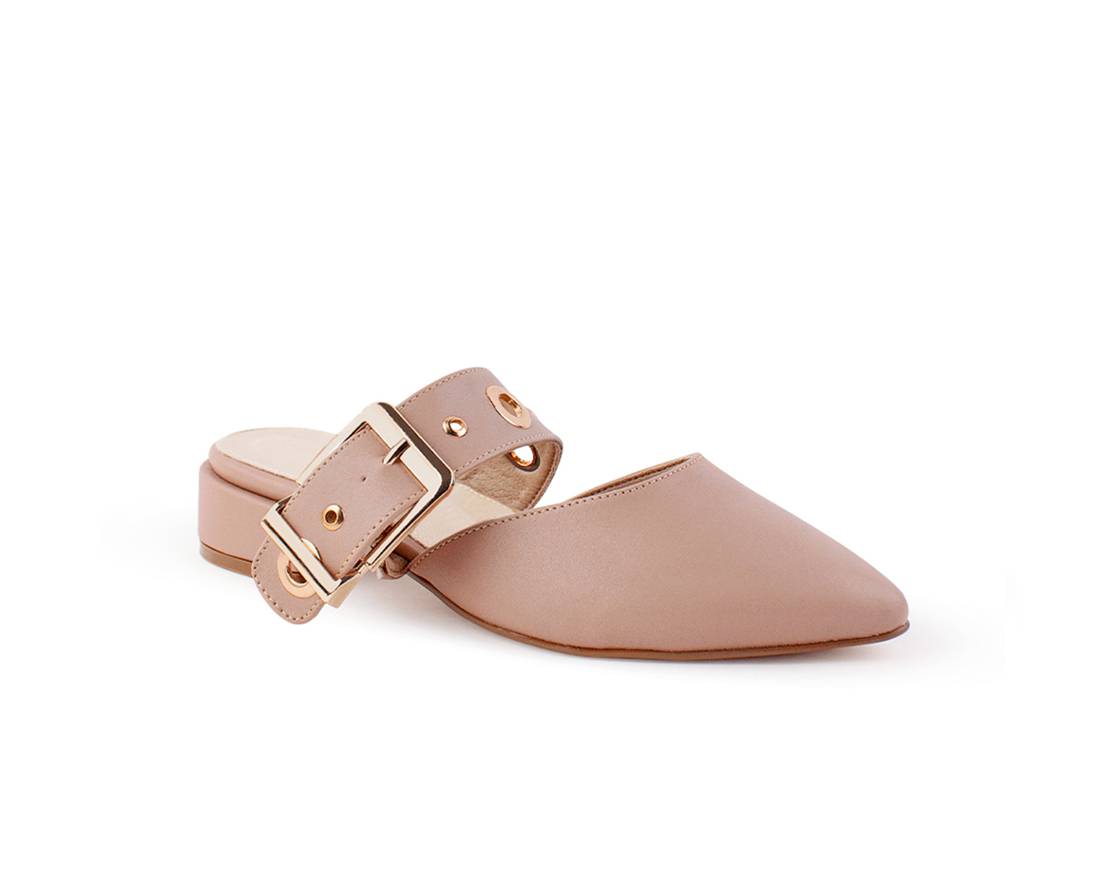 Zapatilla Color Nude Destalonado Material Sintetico