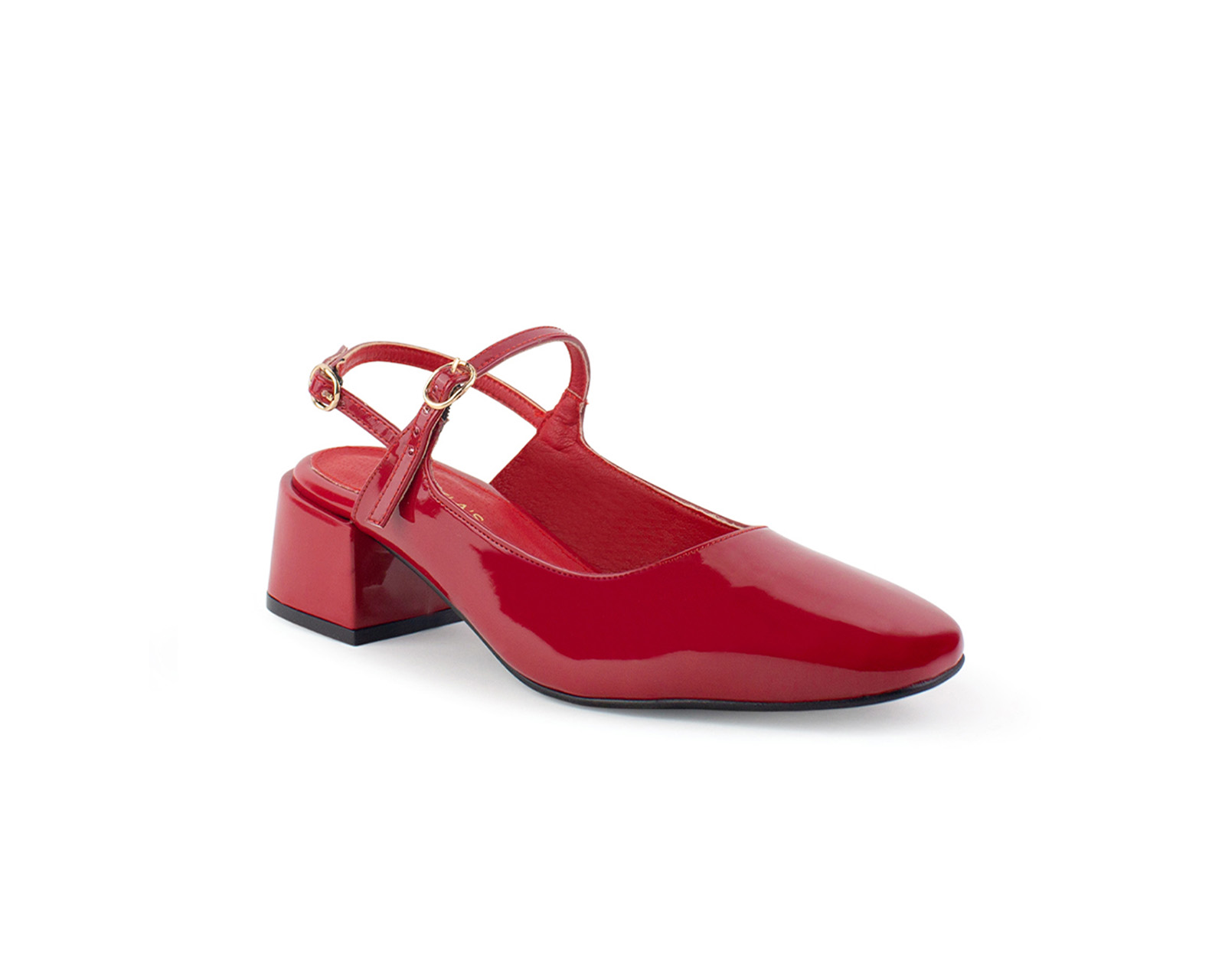 Foto 2 pulgar | Zapatilla Color Rojo Mary Jane Material Charol
