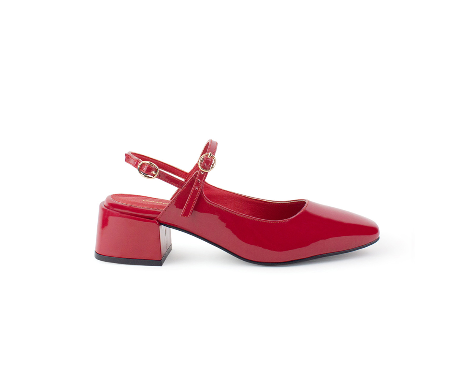 Foto 3 pulgar | Zapatilla Color Rojo Mary Jane Material Charol