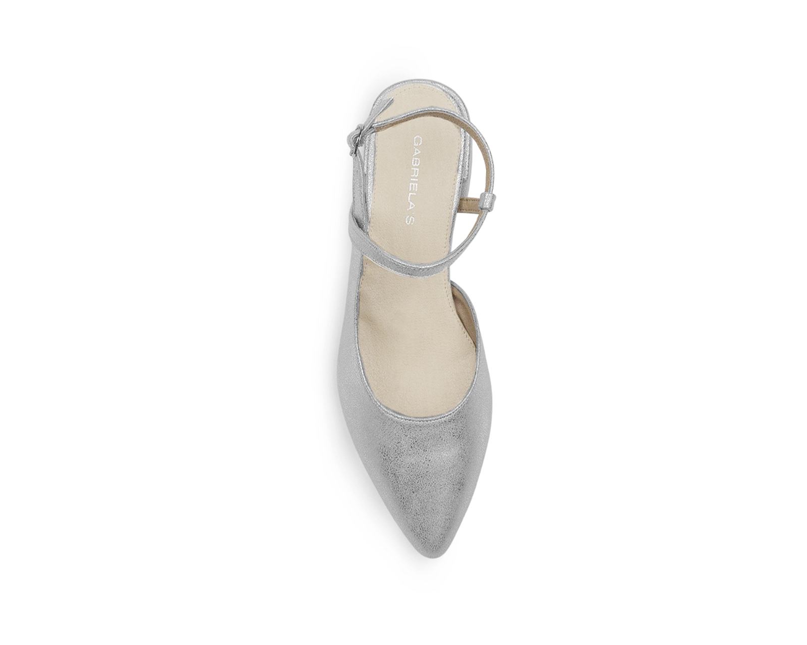 Foto 4 pulgar | Zapatilla Color Plata Tira Puntal Material Sintético