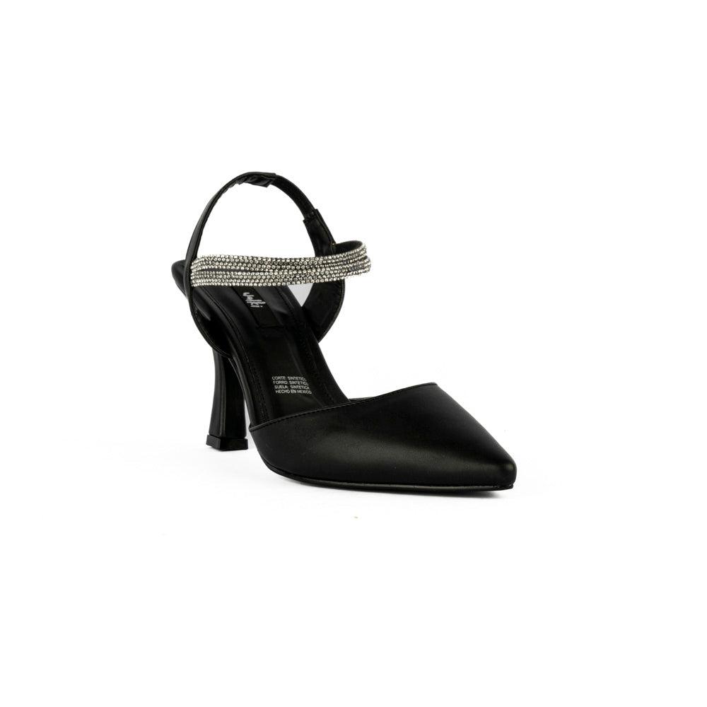 Foto 2 | Zapatilla Brillo Puntal Casual 9.5cm Para Mujer Walki Tere Negro